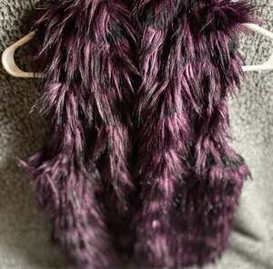 Guess Purple and Black Shaggy Faux Fur Vest Size XS